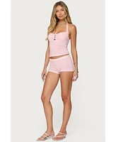 Edikted Women's Lovina Textured Striped Halter Top