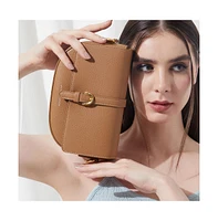 Women's The Tang-Buckle Shoulder Bag - Tan Brown