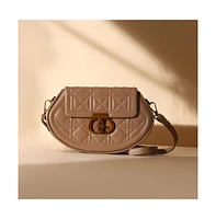 Women's The Quilted Curve Sling Bag - Camel Brown