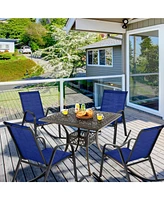 Set of 2 Metal Patio Rocking Chair with Breathable Seat Fabric