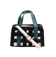Women's The Weave Camera Mini Sling Bag - Teal Green & Onyx Black