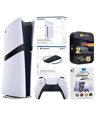 Sony PlayStation 5 Pro Digital Bundle with Disc Drive, Vertical Stand, MightySkins Voucher and 2 Year Extended Warranty