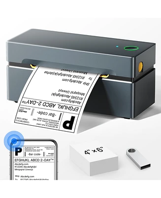 Polono Bluetooth Thermal Shipping Label Printer, Wireless 4x6 Shipping Label Printer for Small Business, Support iOS, Android, Windows and Mac, Compat
