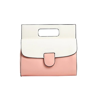 Women's The Envelope Hand Bag - Flamingo Pink & Ivory White