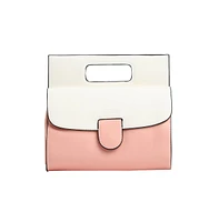 Women's The Envelope Hand Bag - Flamingo Pink & Ivory White