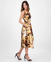 julia jordan Women's Boat-Neck Floral-Print Dress
