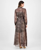 julia jordan Women's Belted Long-Sleeve Shirtdress