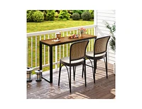 Slickblue Outdoor Rectangle Console Table with Long-Lasting Wpc Tabletop