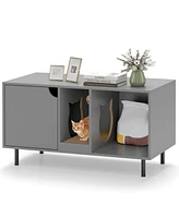 Cat Litter Box Enclosure for 2 Cats Hidden Washroom