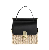 Women's The Small Straw-Medecin Hand Bag - Onyx Black