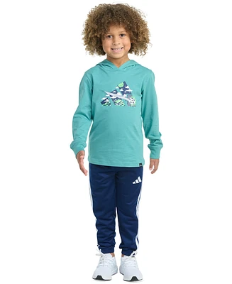 adidas Toddler & Little Boys Long-Sleeve Hooded Graphic T-Shirt Jogger Pants, 2 Piece Set