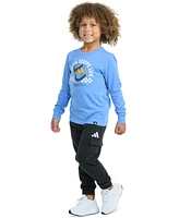 adidas Toddler & Little Boys Long-Sleeve Graphic T-Shirt Elastic-Waistband Cargo Jogger Pants, 2 Piece Set