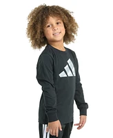 adidas Toddler & Little Boys Long-Sleeve Halftone Camo Logo Cotton T-Shirt