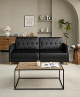 Gold Sparrow 77" Faux Leather Victoria Convertible Sofa Bed, Created for Macy's