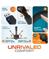 Delton 35X Noise Cancelling 2-Earpiece Computer Headset w/ Auto Pairing Usb Dongle and Charging Dock