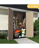 50 "W x 29" D 79.53"H Outdoor Storage Shed with Sliding Door ,Double Cabinet