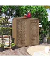 Mondawe 36.2"Hx 15"W x 34.3"D Outdoor Storage Shed with Sliding Door