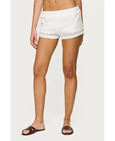 Edikted Women's Arlie Floral Texured Sheer Shorts