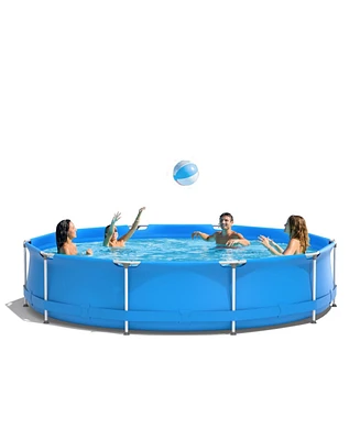 Round Above Ground Swimming Pool With Pool Cover