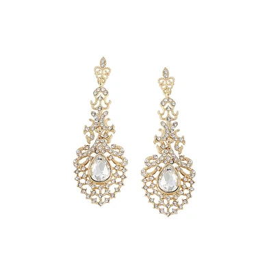 Sohi Women's Silver Dazzling Drop Earrings