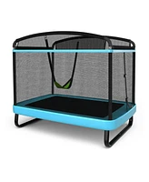 Outdoor Trampoline with Swing and Enclosure Net for Kids Jumping Entertainment