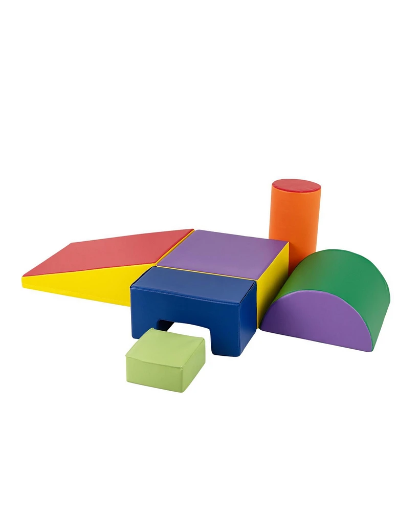 Slickblue Kids 6 Pieces Foam Climbing Blocks Indoor Climb and Crawl Activity Playset with Rectangles