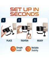 Delton H22 2-in-1 Desk Cup Holder with Headphone Stand,360-Degree Rotating Hook Mount for Headset, Adjustable Clamp, Compatible with Universal Headset