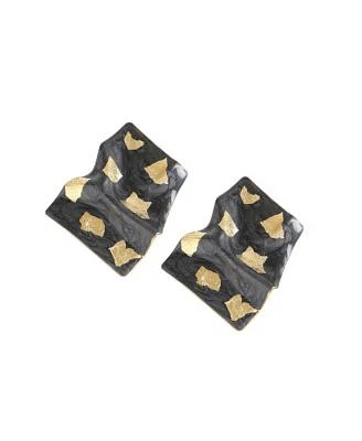 Sohi Womens Green Foil Drop Earrings