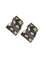 Sohi Womens Green Foil Drop Earrings