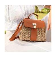 Women's The Riviera-Straw Hand Bag - Chocolate Brown