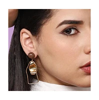 Sohi Women's Silver Ripple Drop Earrings
