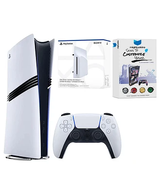 Sony PlayStation 5 Pro Digital Bundle with Disc Drive, Vertical Stand and MightySkins Voucher