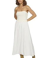 Central Park West Women's Tube Dress With Woven Skirt