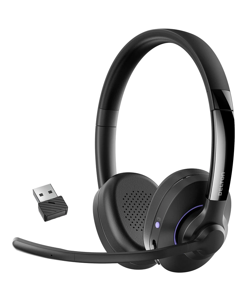 Delton 60X Wireless Headset with Noise Cancelling Microphone for Work, Bluetooth Headset for Calls with Usb Dongle, Specially Designed for Ms Team, Me