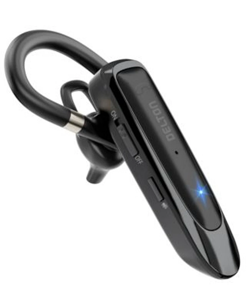 Delton 22x Wireless Mono Bluetooth Headset Wireless Single Ear Headset With Built In Two Microphones Lightweight Bluetooth Phone Earpiece Compatible With Pc Laptop Smartphone Tablet Macbook Black