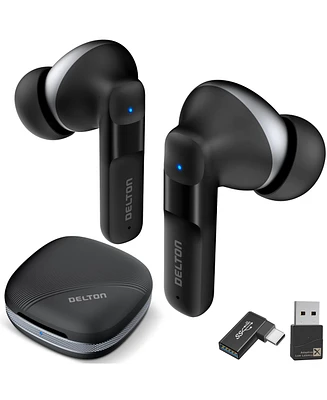 Delton T50 Wireless Earbuds with 4 Enc Microphones, Noise Cancelling Earbuds Wireless, Compatible with Windows/Mac/Pc/Laptops/Phones, Black