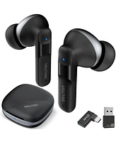 Delton T50 Wireless Earbuds with 4 Enc Microphones, Noise Cancelling Earbuds Wireless, Compatible with Windows/Mac/Pc/Laptops/Phones, Black