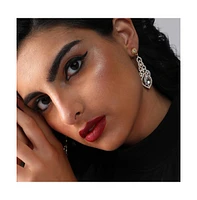 Sohi Women's Green Dazzling Drop Earrings