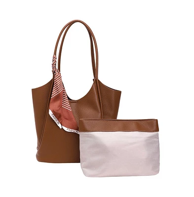 Women's The Metrograph Tote Bag With Pouch - Mocha Brown