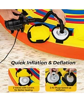 Mecale 1 or 2 Person Inflatable Towable Tube for Boating with Quick Connector