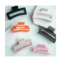 Large Rectangle Claw Clip - Orange
