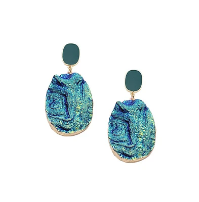 Sohi Women's White Under-The-Sea Drop Earrings