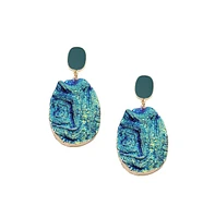 Sohi Women's White Under-The-Sea Drop Earrings