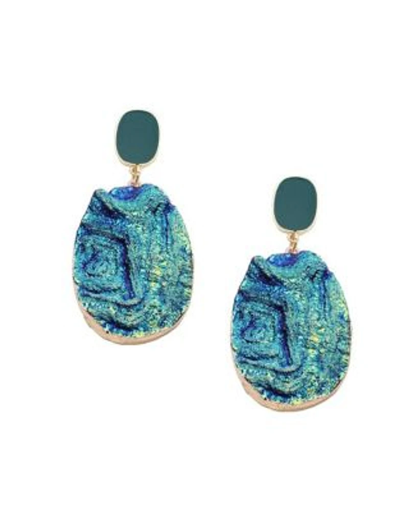 Sohi Womens White Under The Sea Drop Earrings