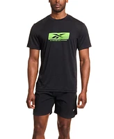 Reebok Distance Short Sleeve Crewneck Graphic Running T-Shirt