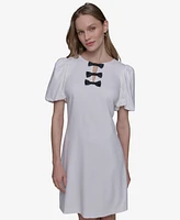Karl Lagerfeld Paris Women's Bow-Trim A-Line Dress