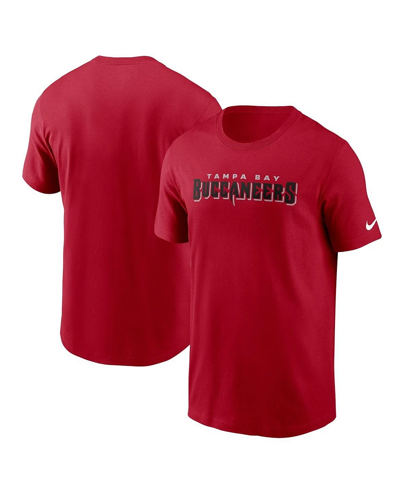 Nike Men's Red Tampa Bay Buccaneers Primetime Wordmark Essential T-Shirt