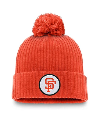 Nike Men's Orange San Francisco Giants Cooperstown Collection Patch Cuffed Knit with Pom Hat