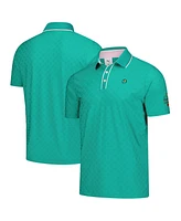 Puma Men's Green Arnold Palmer Invitational Tipped Jacquard Polo Shirt