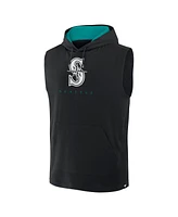 Fanatics Men's Black Seattle Mariners Fire Speed Sleeveless Pullover Hoodie